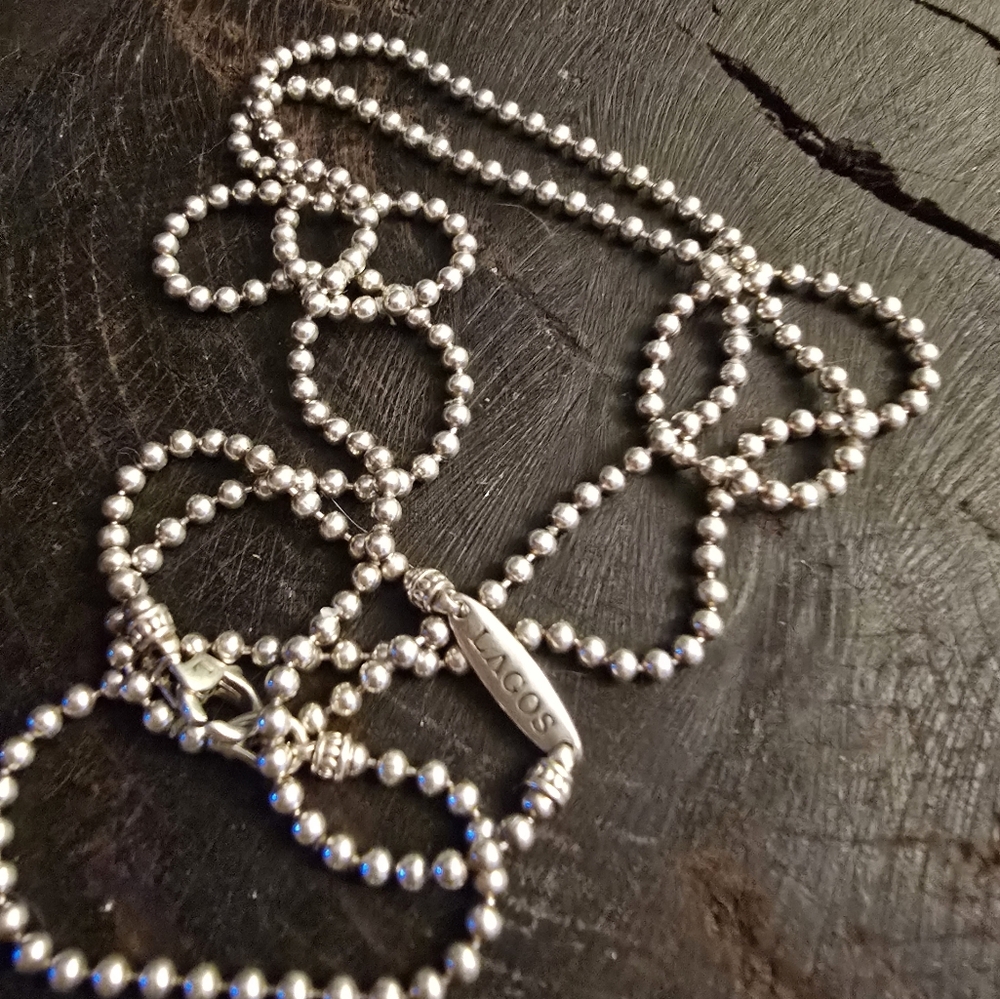 LAGOS  Caviar Silver Beaded Necklace Classic Design